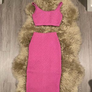 Fendi X Skims Embossed Skirt Set